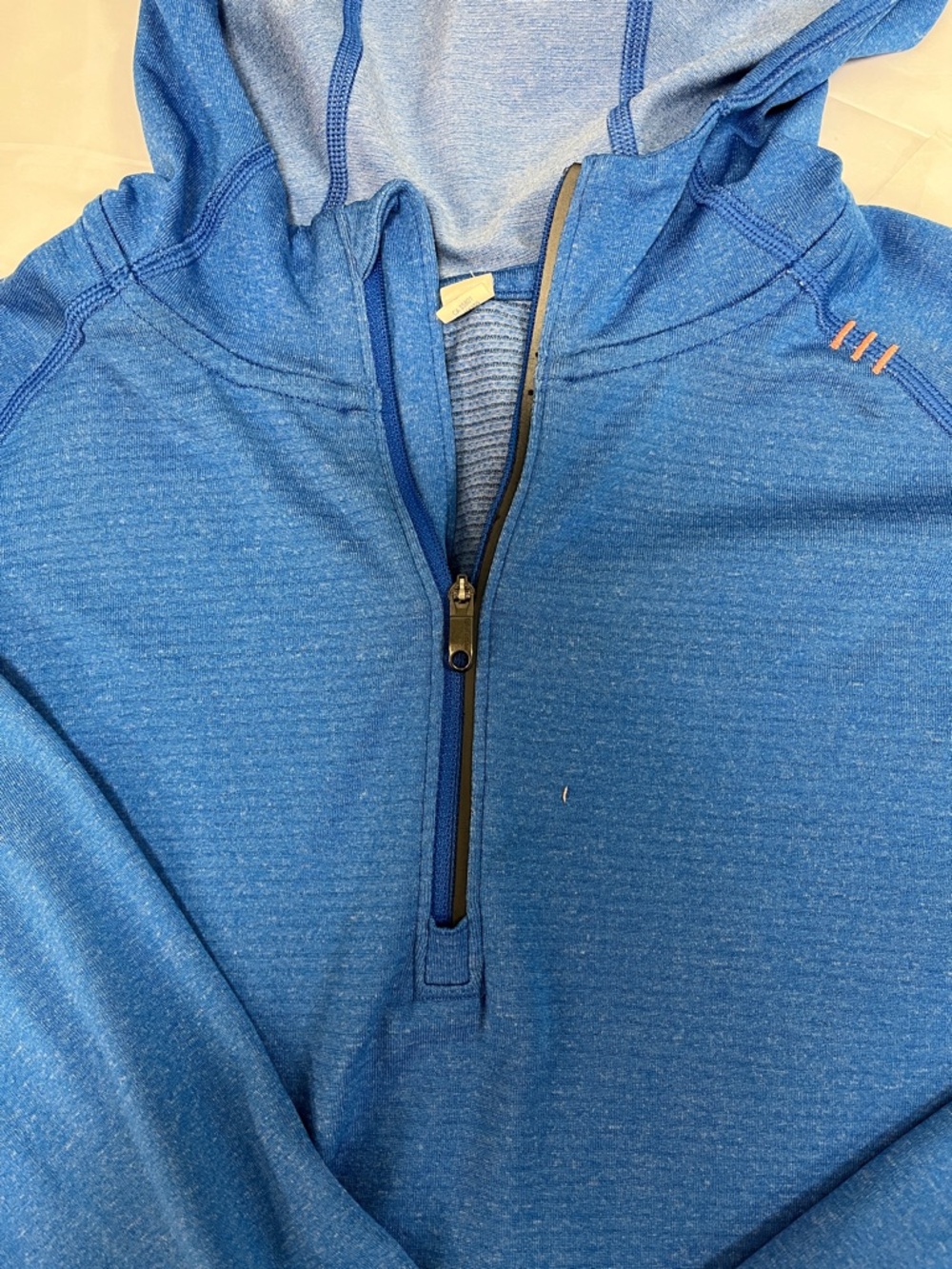 lululemon athletica Heathered Blue 1/4 Zip Hoodie men’s L performance pullover - Picture 3 of 12